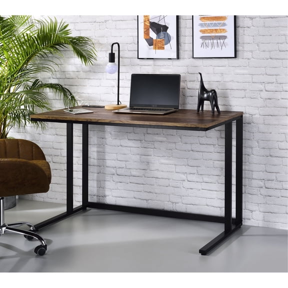 Black Composite Wood - Open Base for a Spacious Feel - Conference Room Writing Desk, Gives a Roomy Impression