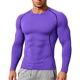 thumbnail image 1 of Black Compression Shirt for Men with Quick-Dry Fabric and Long Sleeves Featuring Tight Fit Design for Gym Sessions Weight Training Crossfit Classes Morning Runs&nbsp; Purple XXXL, 1 of 7