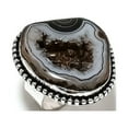 thumbnail image 1 of Black Condor Agate Gemstone Handmade 925 Sterling Silver Jewelry Ring Size 6, 1 of 2