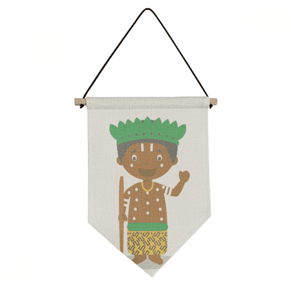 Black  Congo Cartoon Art Deco  Fashion Canvas Flag Hanging Wall Art Decor Banner