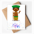 thumbnail image 1 of Black Congo Cartoon Art Deco Fashion Welcome Back Greeting Cards Envelopes Blank, 1 of 4