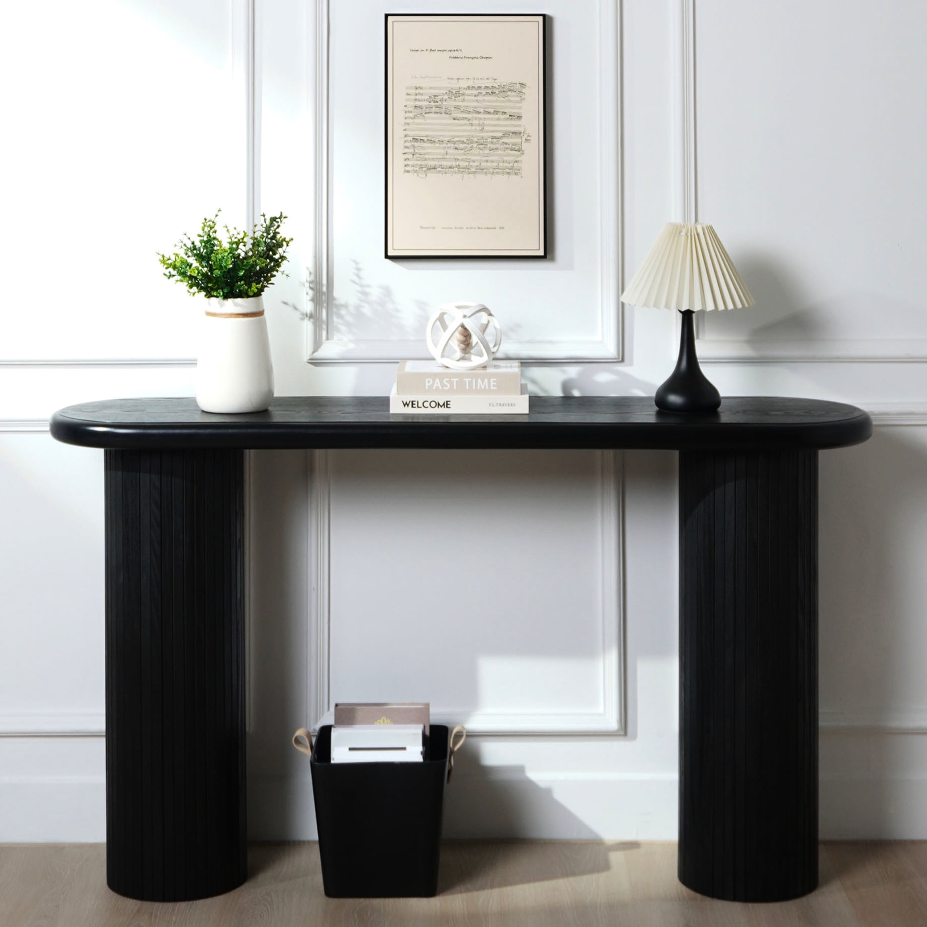 Black Console Table For Entryway, 56