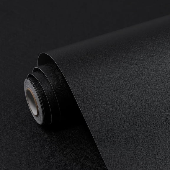 Black Contact Paper Solid Black Peel and Stick Wallpaper 17.3"x480" Matte Self Adhesive Waterproof Vinyl Roll for Bathroom Kitchen Backsplash Cabinets Shelf Liners Drawers