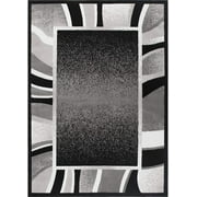 Black Contemporary Bordered 8x11 Area Rug Rugs Modern Carpet - Actual Size 7 8 x 10 7