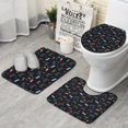 thumbnail image 1 of Black Controllers Games Labels Black Pattern Bathroom Rugs Sets 3 Piece,Toilet Cover Set,Absorbent Non Slip Bathroom Mats Sets with U-Shaped Contour Rug Toilet Rug Set, 1 of 5