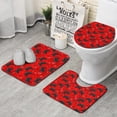 thumbnail image 1 of Black Controllers Games Symbols Red Pattern Bathroom Rugs Sets 3 Piece,Toilet Cover Set,Absorbent Non Slip Bathroom Mats Sets with U-Shaped Contour Rug Toilet Rug Set, 1 of 5