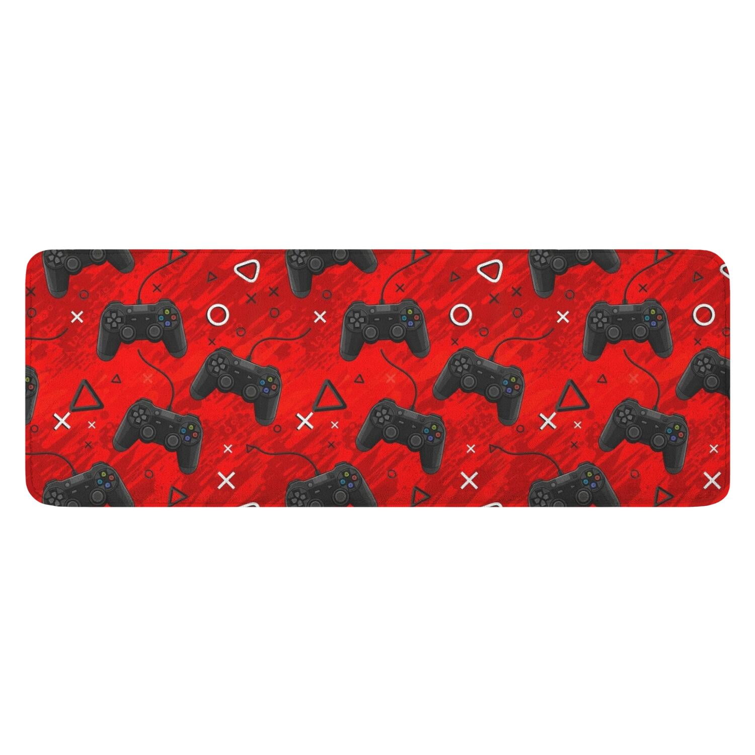 Black Controllers Games Symbols Red Pattern Kitchen Rug Mat,Kitchen ...