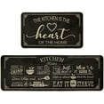 thumbnail image 1 of Black Cooking Sets Kitchen Mats Set of 2, Seasonal The Kitchen is The Heart of The Home Holiday Party Low-Profile Floor Mat for Home Kitchen - 17x29 and 17x47 Inch, 1 of 6