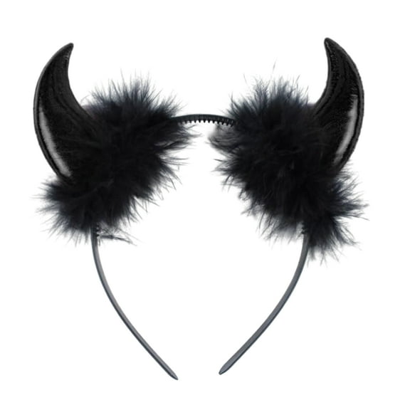 Black Cool Devil Headband Cartoon Anti-slip Large Headband for Kids Cosplay
