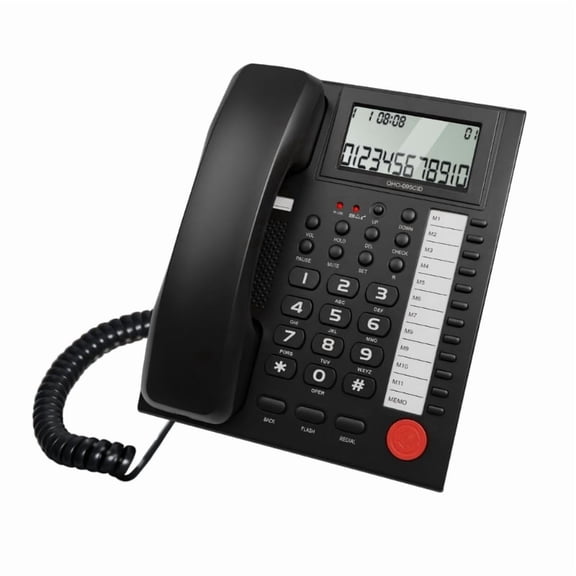 Black Corded Landlines Device Providing Stable Call Quality And Caller Identification
