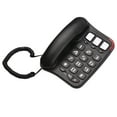 Black Corded Phone with Big Button Desk Landline Phone Wall Mountable