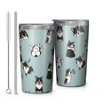 thumbnail image 1 of Black Corgi 10oz Tumblers Stainless Steel Tumbler with Lid and Straw,Vacuum Insulated Double Wall Travel Tumbler Cups with Cleaning Brush for Coffee, Tea, 1 of 4
