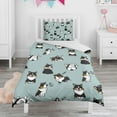 thumbnail image 1 of Black Corgi Duvet Cover and Pillowcase Set for Single Bedding, Bedroom Accessories for Kids Teens, 1 of 5