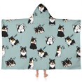 thumbnail image 1 of Black Corgi Hooded Bath Towel，60"x35" for Ages 3 To 12 Kids, Quick Dry Lightweight Soft Microfiber Hood Beach Towel Cover Up for Kids, 1 of 7