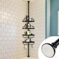 thumbnail image 1 of Shower Caddy Corner, No Drilling Rustproof Bathtub Shower Storage Organizer for Bathroom,4-Tier Adjustable Shelves with Tension Pole, Black, 1 of 8