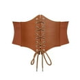 thumbnail image 1 of Black Corset Waist Belt for Women,Wide Elastic Tie Waspie Dresses,Women's Lace-up Tied Belts, 1 of 2