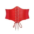 thumbnail image 1 of Black Corset Waist Belt for Women,Wide Elastic Tie Waspie Dresses,Women's Lace-up Tied Belts, 1 of 2