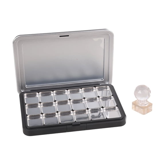 Black Cosmetic Empty Palette With Built In Glasses Perfect For Eyeshadow Blushes And Lipstick Organizers