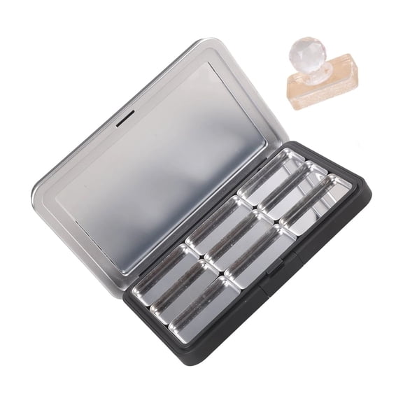 Black Cosmetic Empty Palette With Built In Glasses Perfect For Eyeshadow Blushes And Lipstick Organizers