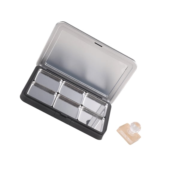 Black Cosmetic Empty Palette With Built In Glasses Perfect For Eyeshadow Blushes And Lipstick Organizers