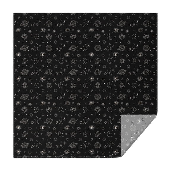 Black Cosmic Pattern Square Tablecloth,Waterproof Square Table Cover,Wipeable Spillproof Washable Table Cover for Home Kitchen Party Decor 42"X42"(107x107cm)