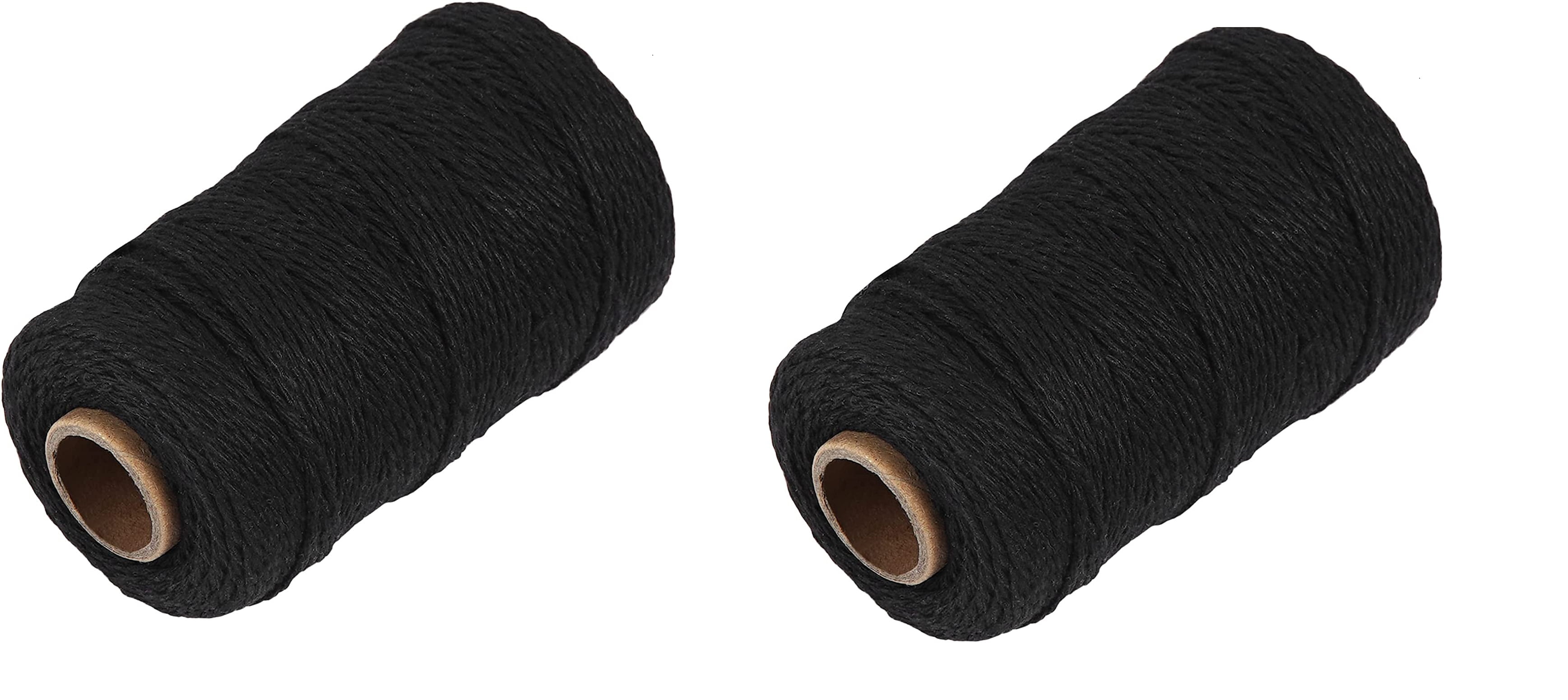 Black Cotton Butchers Twine String - 328 Feet 2MM Twine for Crafts ...