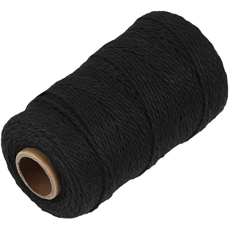 Black Cotton Butchers Twine String - Ohtomber 328 Feet 2MM Twine for Crafts,  Bakers Twine, Kitchen Cooking Butcher String for Meat and Roasting, Gift  Wrapping Twine 