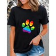 thumbnail image 1 of Cotton Rainbow Graphic Tee Top, Comfort Fit Fashion Casual and Comfortable Short Sleeve Tshirt Black S-5XL, 1 of 5