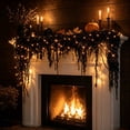 thumbnail image 1 of Black Cotton Rope Halloween Rattan Garland 70.9in – Fringe Tassel Decor for Fireplace Mantel, Door Arch, Shelf, Spooky Gothic Party Decoration, 1 Strand, 1 of 9