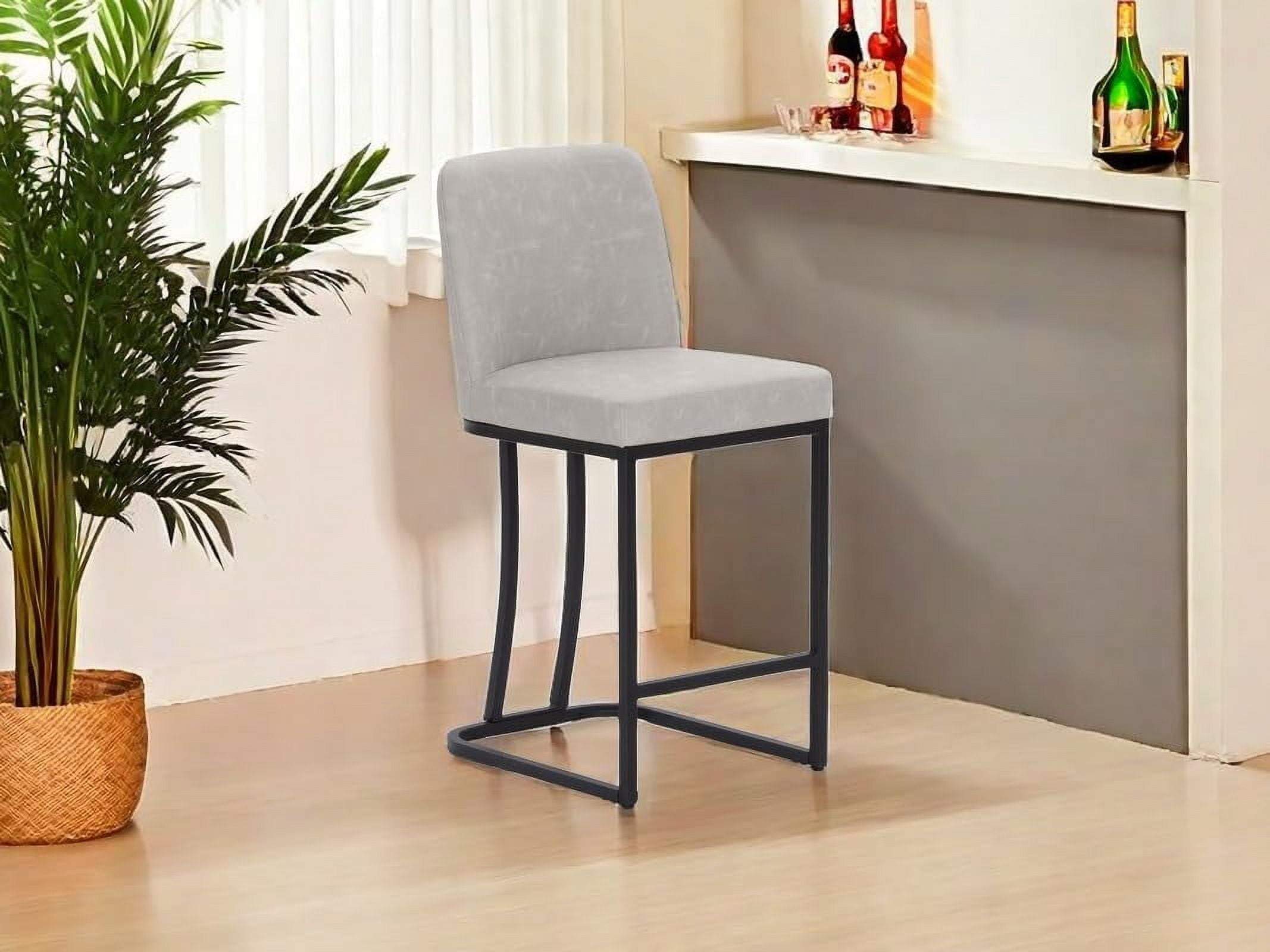 Black Counter Height Bar Stool with Back for Kitchen Counter 24 Inch ...