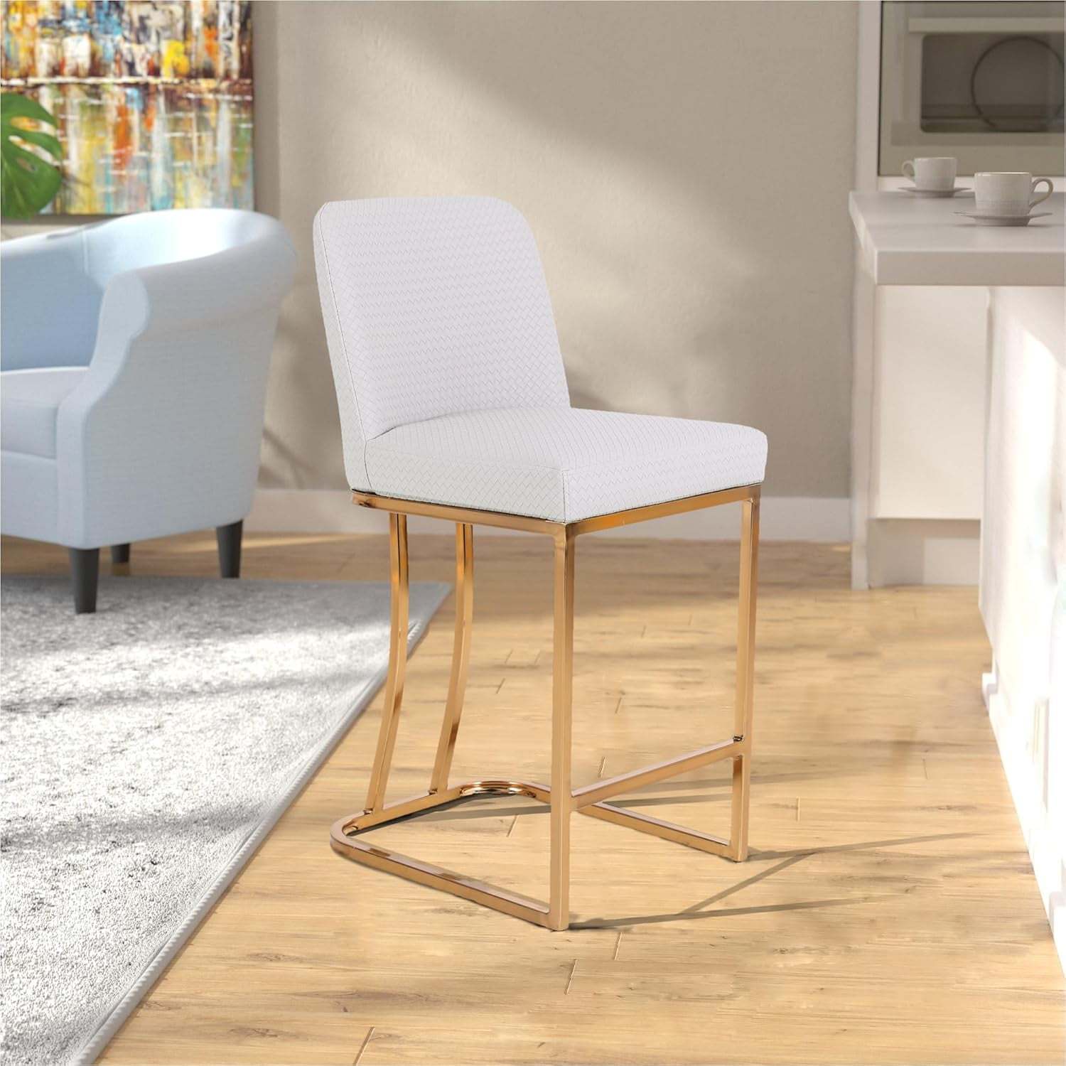 Black Counter Height Bar Stool with Back for Kitchen Counter 24 Inch ...