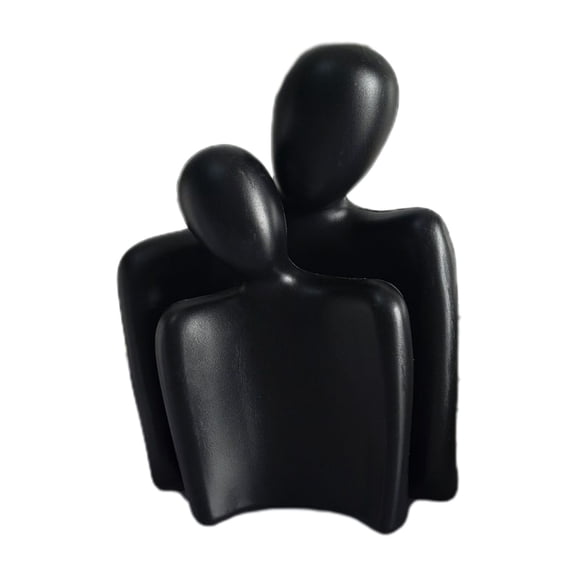 Black Couple Statue Decor Hanging Plastic Ornament Set Of 2 Modern Abstract Sculpture For Home Bedroom Office Shelf And Desk Decoration Gift Idea