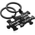 thumbnail image 1 of Black Couples Keyring, i Love You More and I Love You Most Keychain Set, His and Hers Puzzle Matching Key Chain Y1137, 1 of 5
