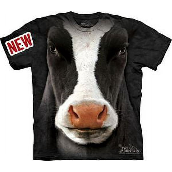 Black Cow Face Adult T-Shirt - 10-3347
