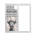 thumbnail image 1 of Black Cow Floral Window Privacy Film, Black Buffalo Plaid Farmhouse Animals Static Cling UV Sun Blocking Tint Film Heat Control Windows Films for Bedroom Bathroom, Window Stickers 29.5"x78.7", 1 of 7
