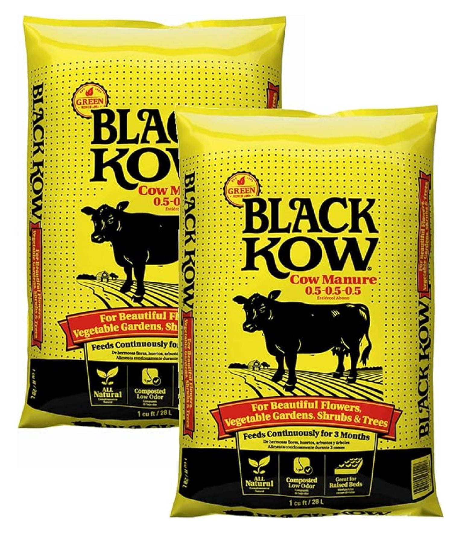 Black Cow Premium Manure for Gardens, Flowers, Trees, Natural Soil ...