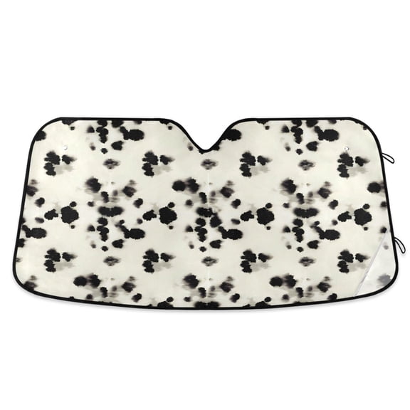 Black Cow Spots Car Windshield Sun Shade Foldable Car Front Window Visor Heat and UV Protection 53x23.5