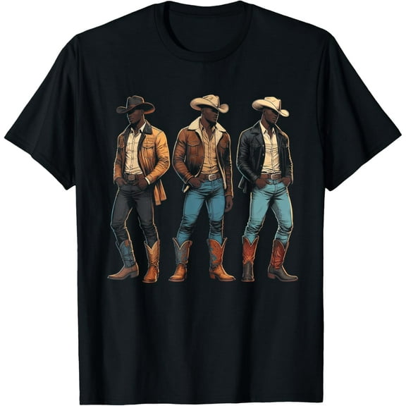 Black Cowboy Western Rodeo Melanin Black History Texas Men T-Shirt TShirt
