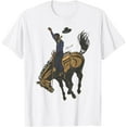 thumbnail image 1 of Black Cowboy Western Rodeo Melanin Black History Texas Men T-Shirt Tops Tee, 1 of 4