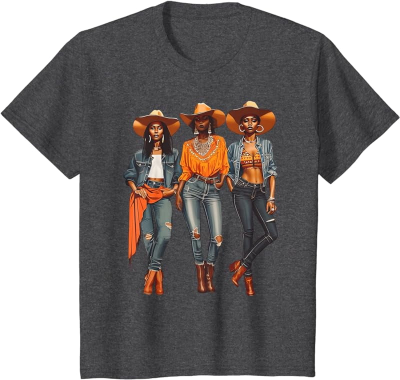 Black Cowgirl Western Rodeo Melanin Black History Texas T-Shirt ...