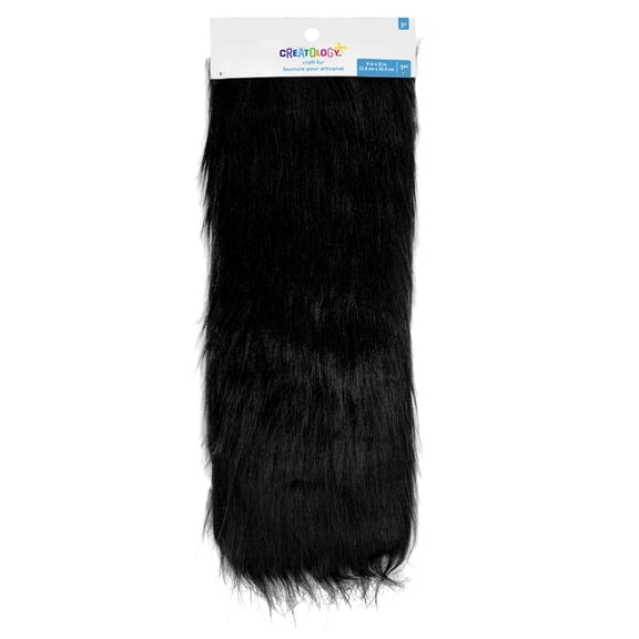 Black Craft Faux Fur by Creatology  9"x12" Acrylic & Polyester Fabric Sheets for DIY Crafts - Costumes & Decorations - 12 Pack