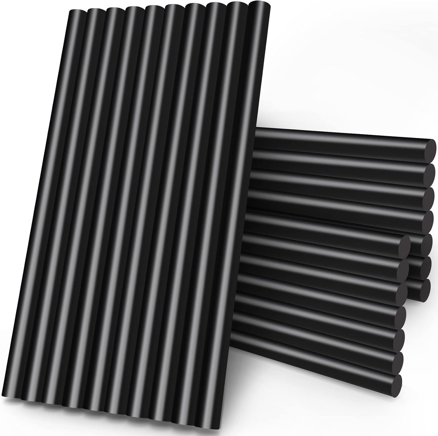 Black Craft Glue Gun Sticks, 0.43" Dia x 8" Long Full Size Hot Melt Sticks for Fabric Adhesive DIY, Decoration, Car Dent Repair, Gluing Project, Wax Seal Stamp, 24 PCS