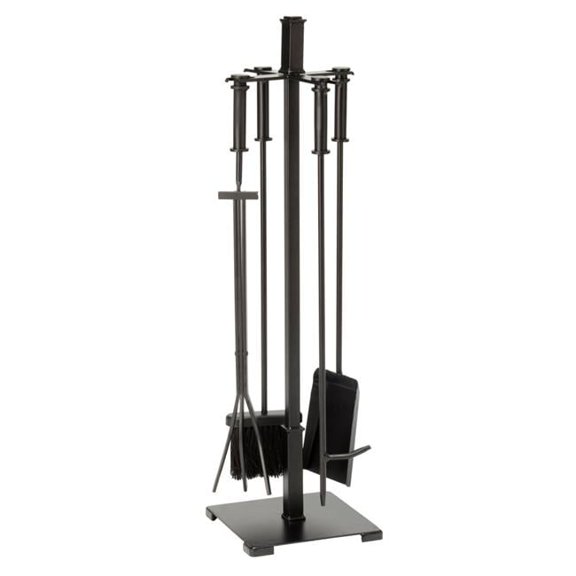 Black Craftsman Fireset with Cylinder Handles - 5 Piece