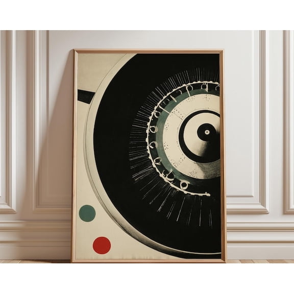 Black Cream Abstract Aviation Jet Engine Graphic Illustration Wall Art, Unframed Paper Poster 24x36in