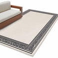 thumbnail image 1 of Black Cream Greek Key Large Area Rugs for Bedroom Living Room, Soft Non Slip Carpet Bedside Rug, Geometric Greece Ancient Rustic Rectangle Floor Cover Kitchen Accent Rug 2.7'x5' for Office, 1 of 9