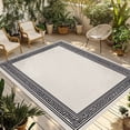thumbnail image 1 of Black Cream Greek Key Outdoor Rug 3x5 Ft - Reversible Patio Rug Outdoor Camping Rugs, Geometric Greece Ancient Rustic Washable Indoor Outdoor Area Rugs, Non-Slip Outdoor Carpet Runner for Deck/Porch, 1 of 8
