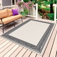thumbnail image 1 of Black Cream Greek Key Outdoor Rug for Patio/Deck/Porch, Non-Slip Large Area Rug 5 x 7 Ft, Geometric Greece Ancient Rustic Indoor Outdoor Rugs Washable Area Rugs, Reversible Camping Rug Carpet Runner, 1 of 8