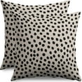 thumbnail image 1 of Black Cream Polka Dot Throw Pillow Covers 18x18 Rustic Boho Style Decorative Pillow Cases Set of 2 Outdoor Farmhouse Decoration for Sofa Couch Bed, 1 of 6