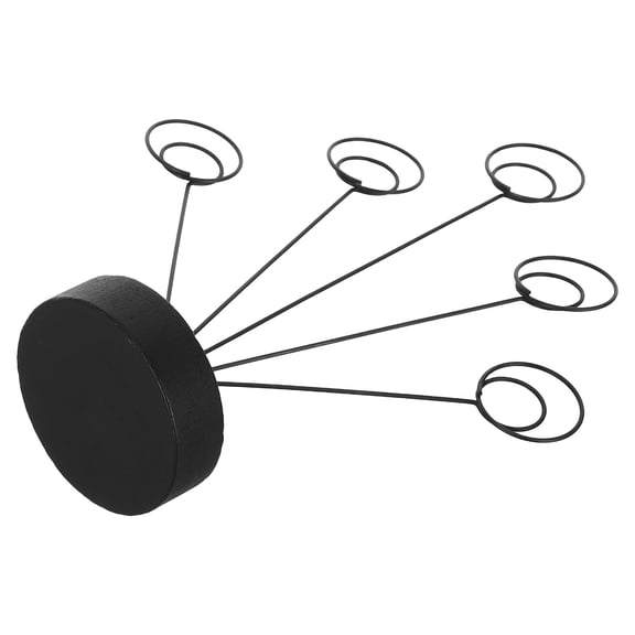 Black Desktop Clip Tree with 5 Circle Clips for Photo, Note, and Memo Display Stand Organizer