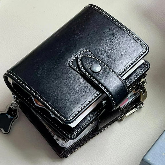 Black Credit and Business Card Holder, SD Card Pocket, 20 Card Holders, Unisex